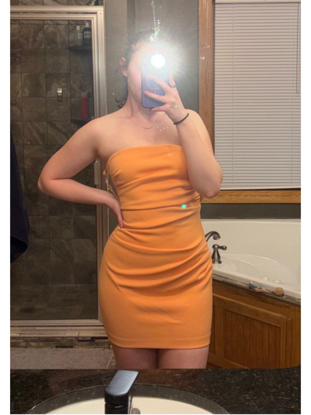 Misha Alston Crepe Mini Dress in Orange